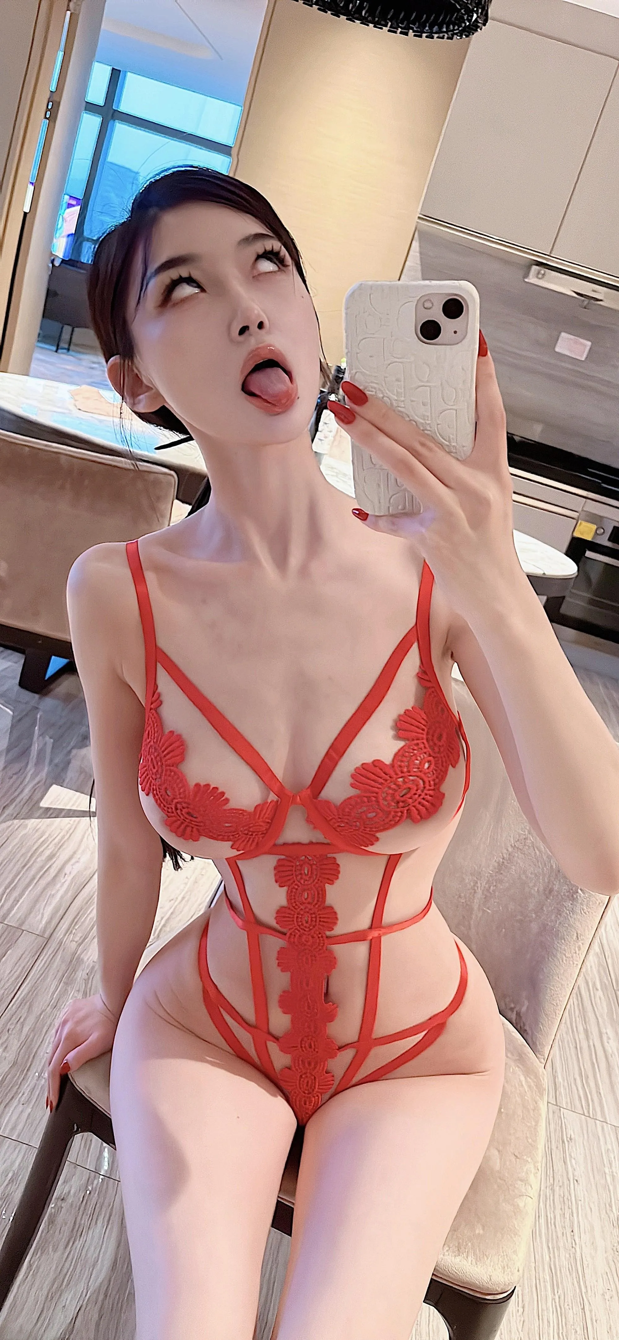 NO.040 脸红Dearie – 红色内衣 [41P]插图7